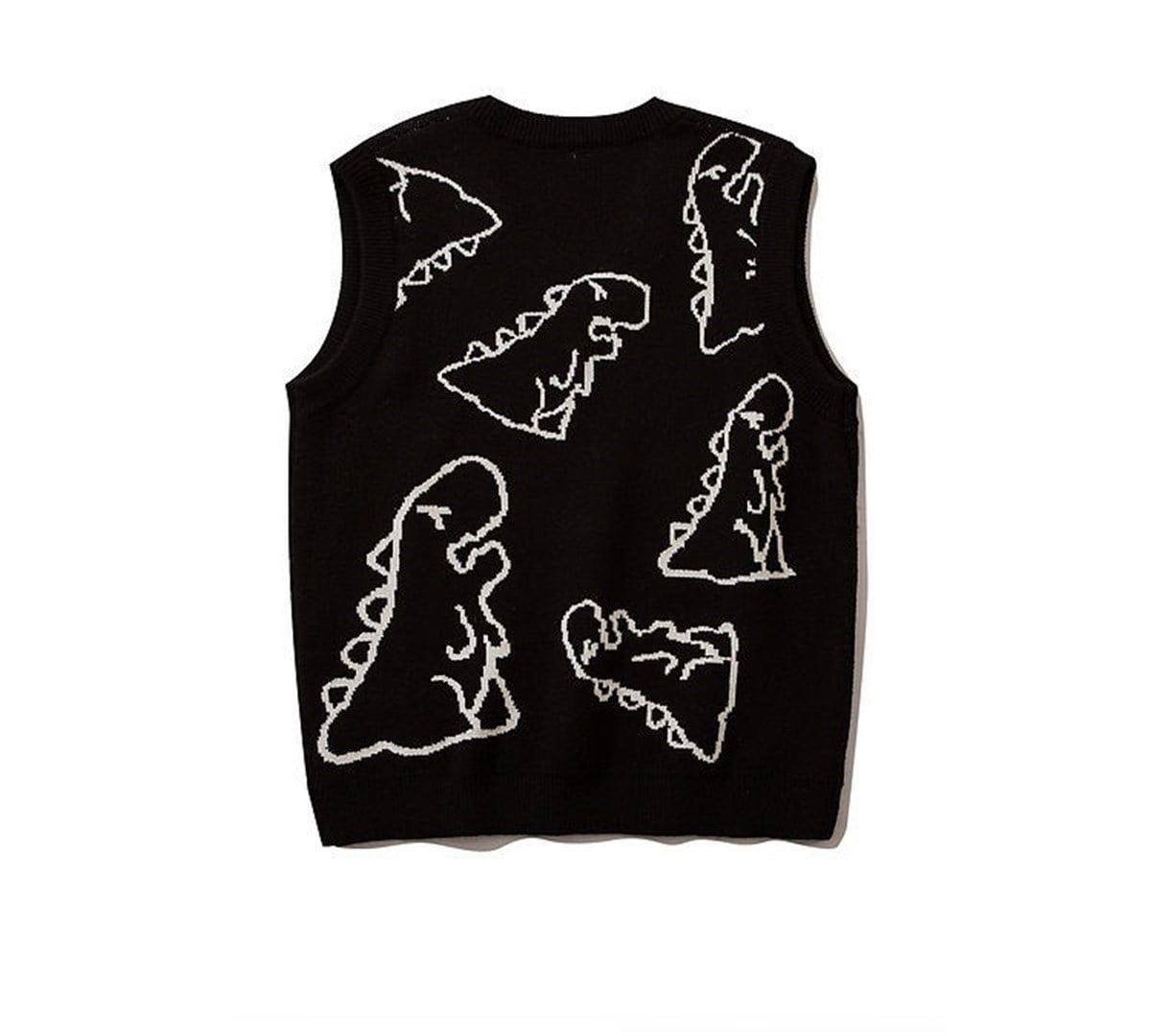 Touz  Kawaii Harajuku Siyah Dinazor Unisex Süveter