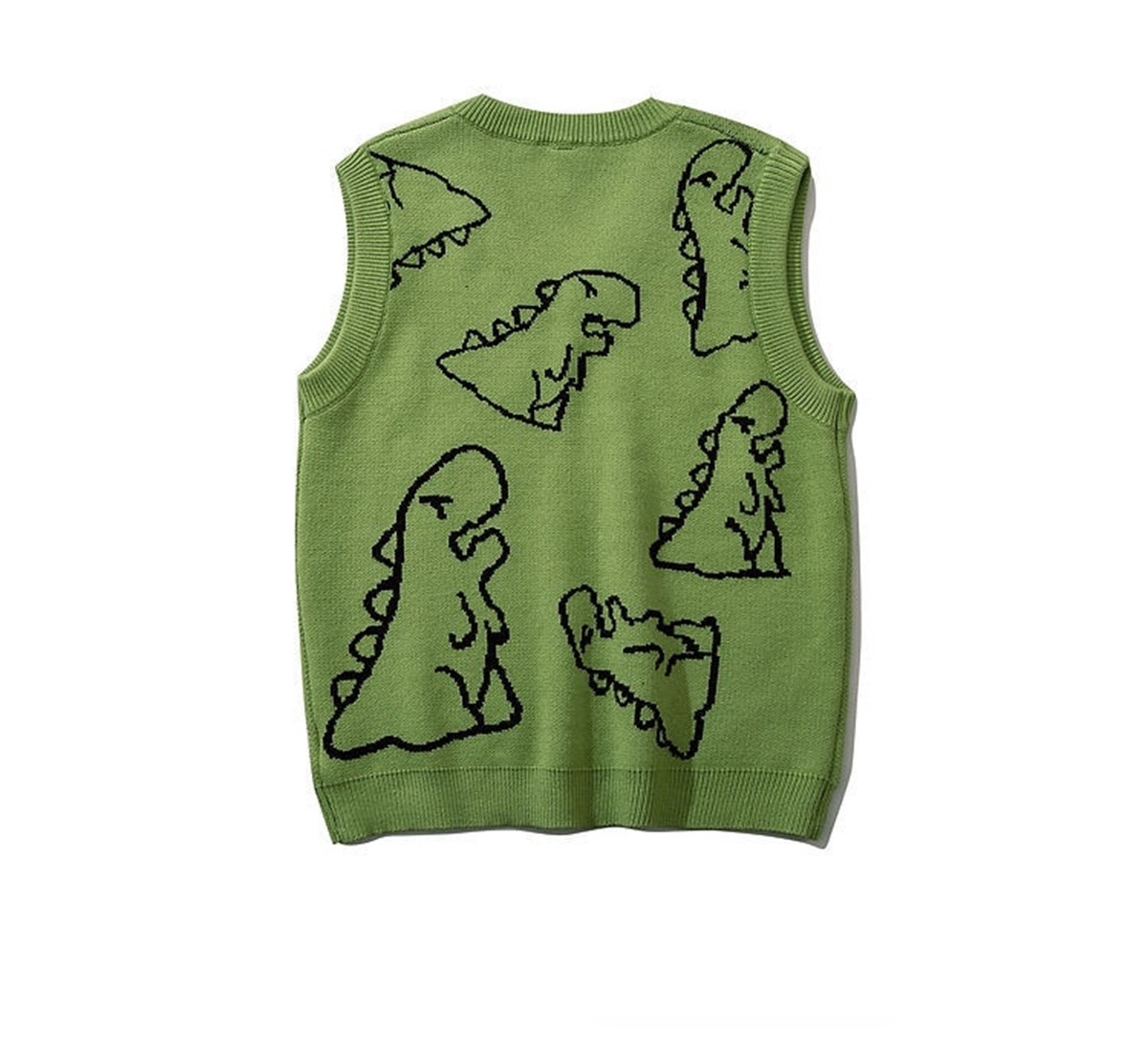 Touz Kawaii Harajuku Yeşil Dinazor Unisex Süveter