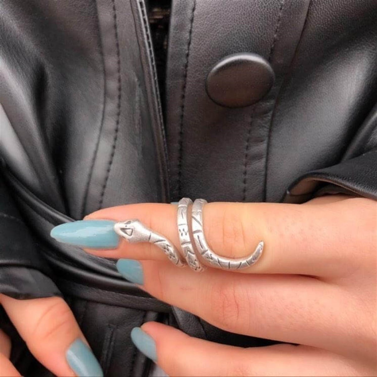 Touz Snake Skin Symbols Ayarlanabilir Yüzük