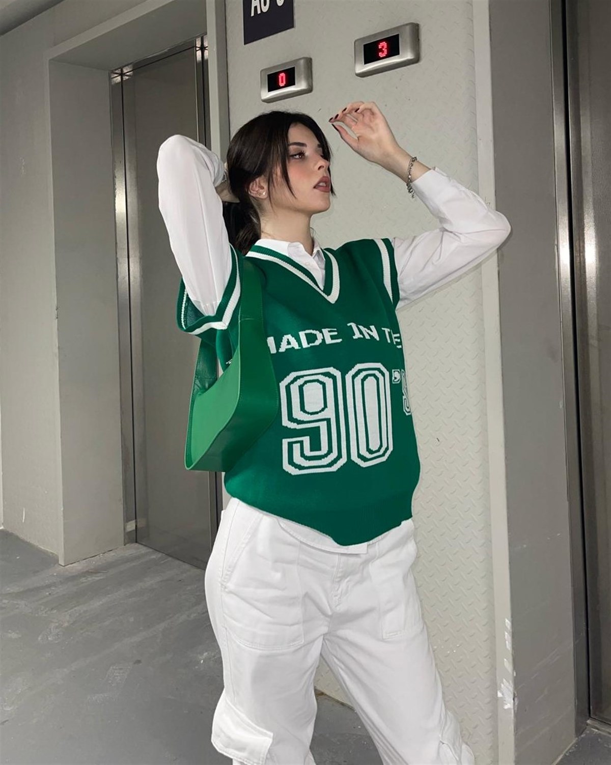 Touz Vintage Yeşil 90 s Unisex Süveter