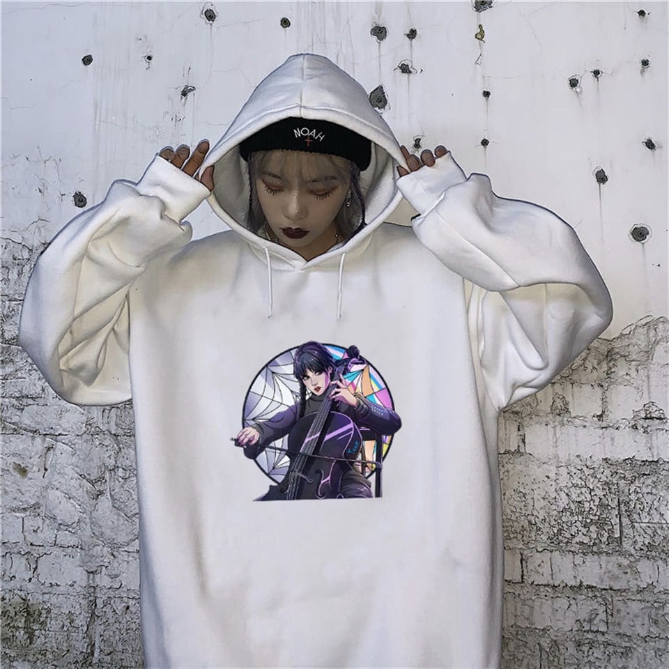 Touz Wednesday Beyaz Kapüşonlu Sweatshirt