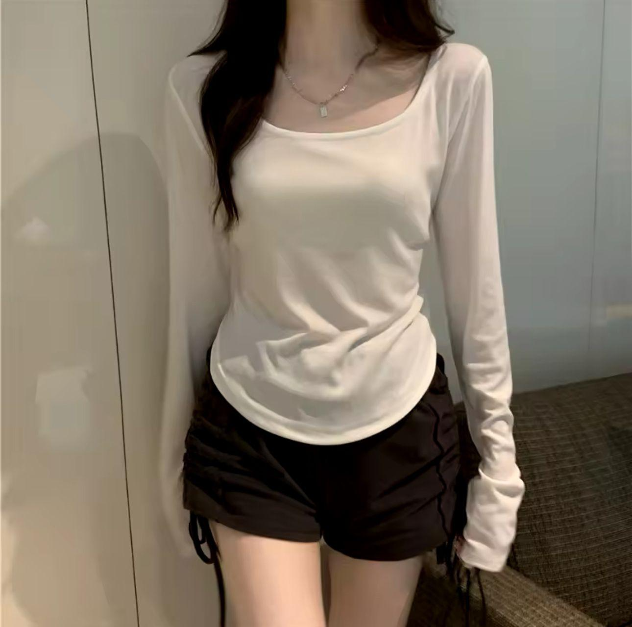 Uzun Kollu Y2K Cahron Basic Bodysuit
