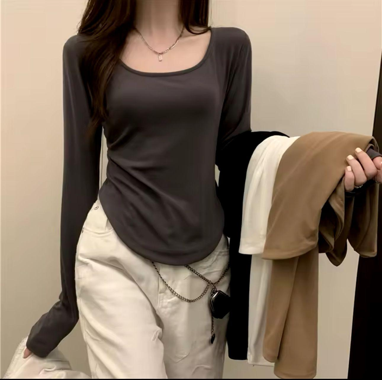 Uzun Kollu Y2K Cahron Basic Bodysuit