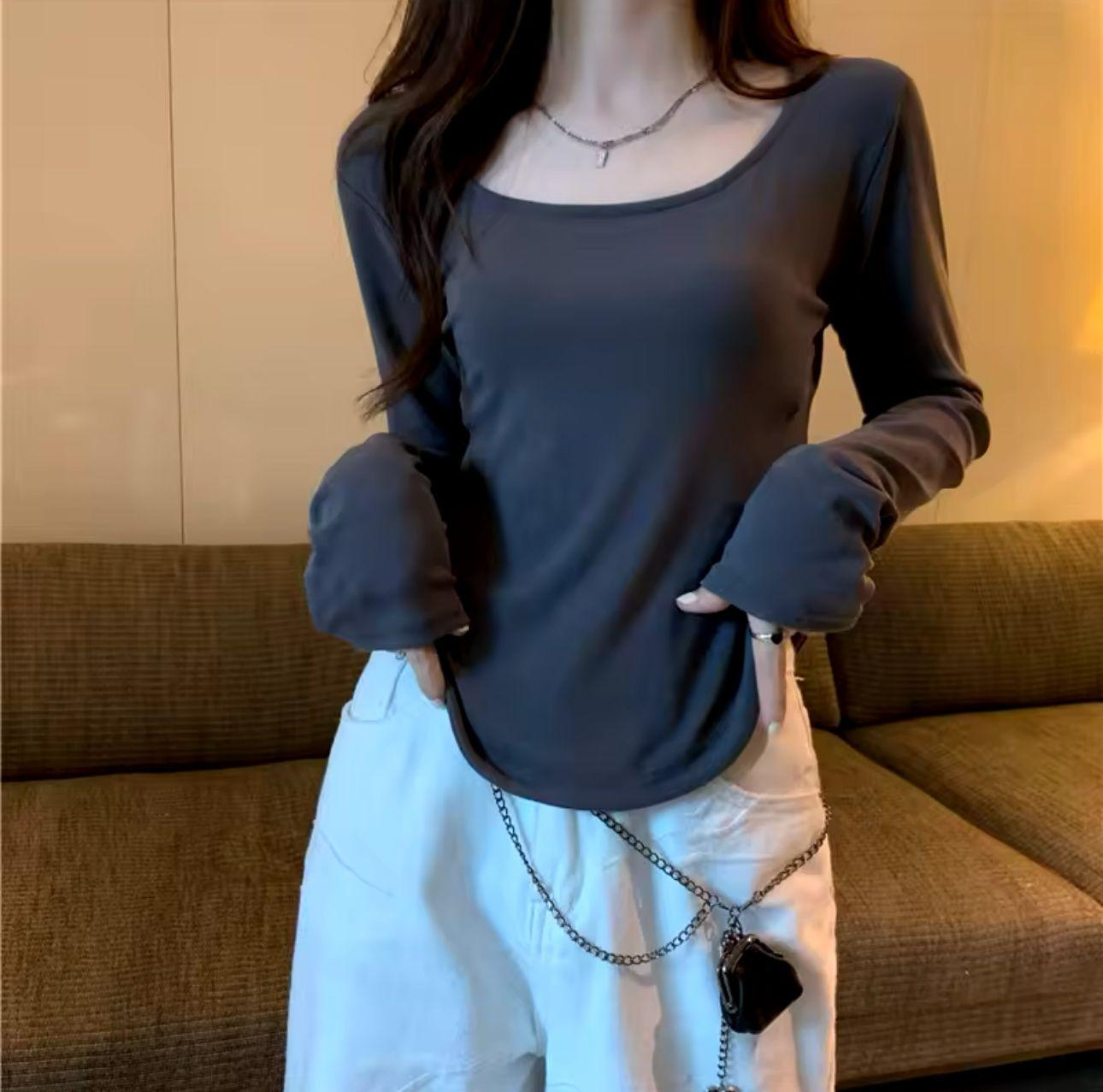 Uzun Kollu Y2K Cahron Basic Bodysuit
