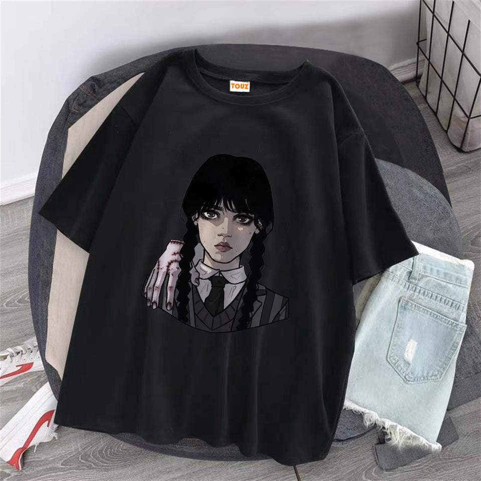 Wednesday Siyah Unisex Oversize T-shirt