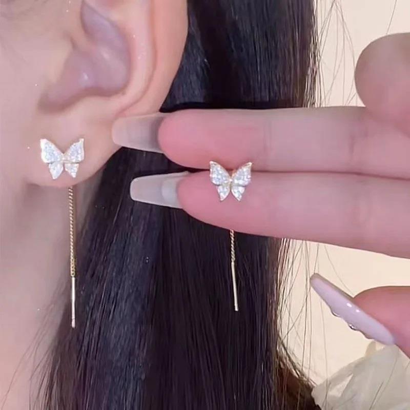 Y2k Butterfly Çift Küpe