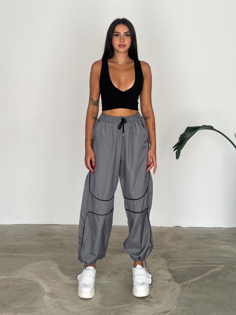 Y2K Detail Unisex Baggy Paraşüt Kumaş Eşofman Altı