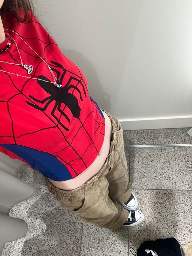 Y2k Kırmızı Spider Crop 