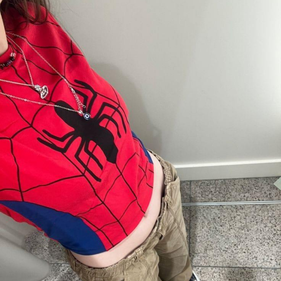 Y2k Kırmızı Spider Crop 