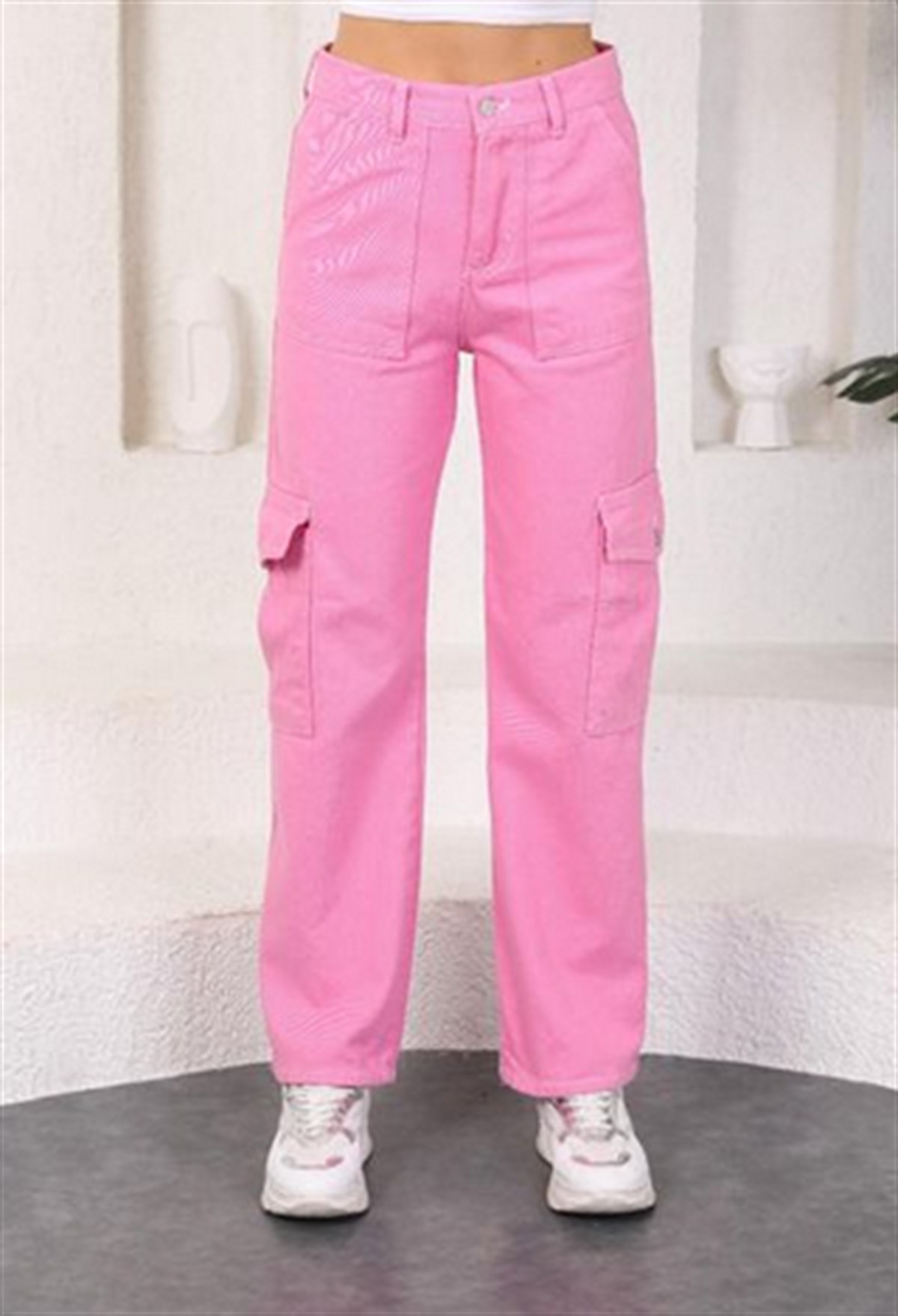 Y2K PEMBE KARGO PANTOLON
