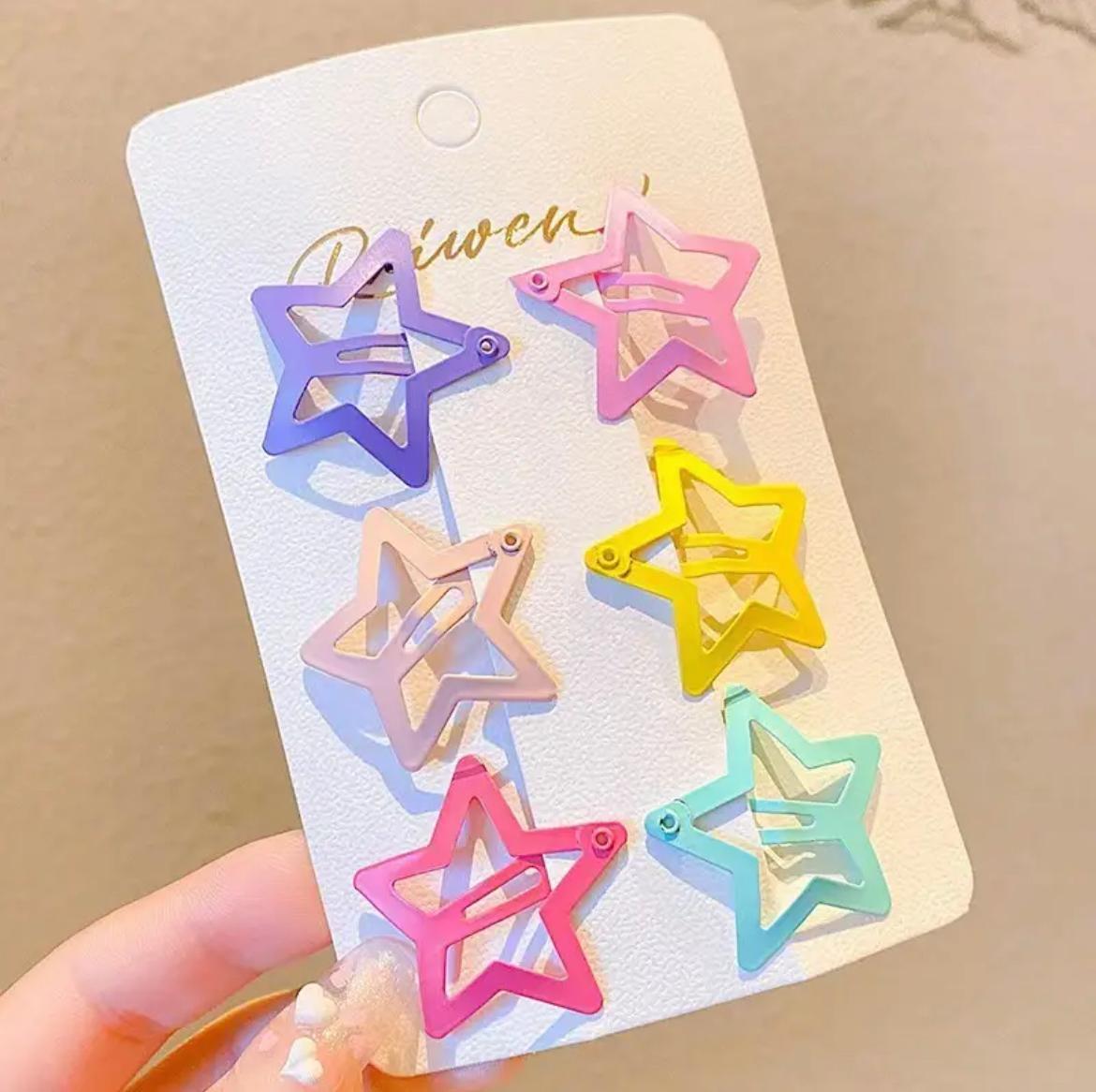 Y2K Rainbow Star 6li Yıldız Çıt Çıt Toka