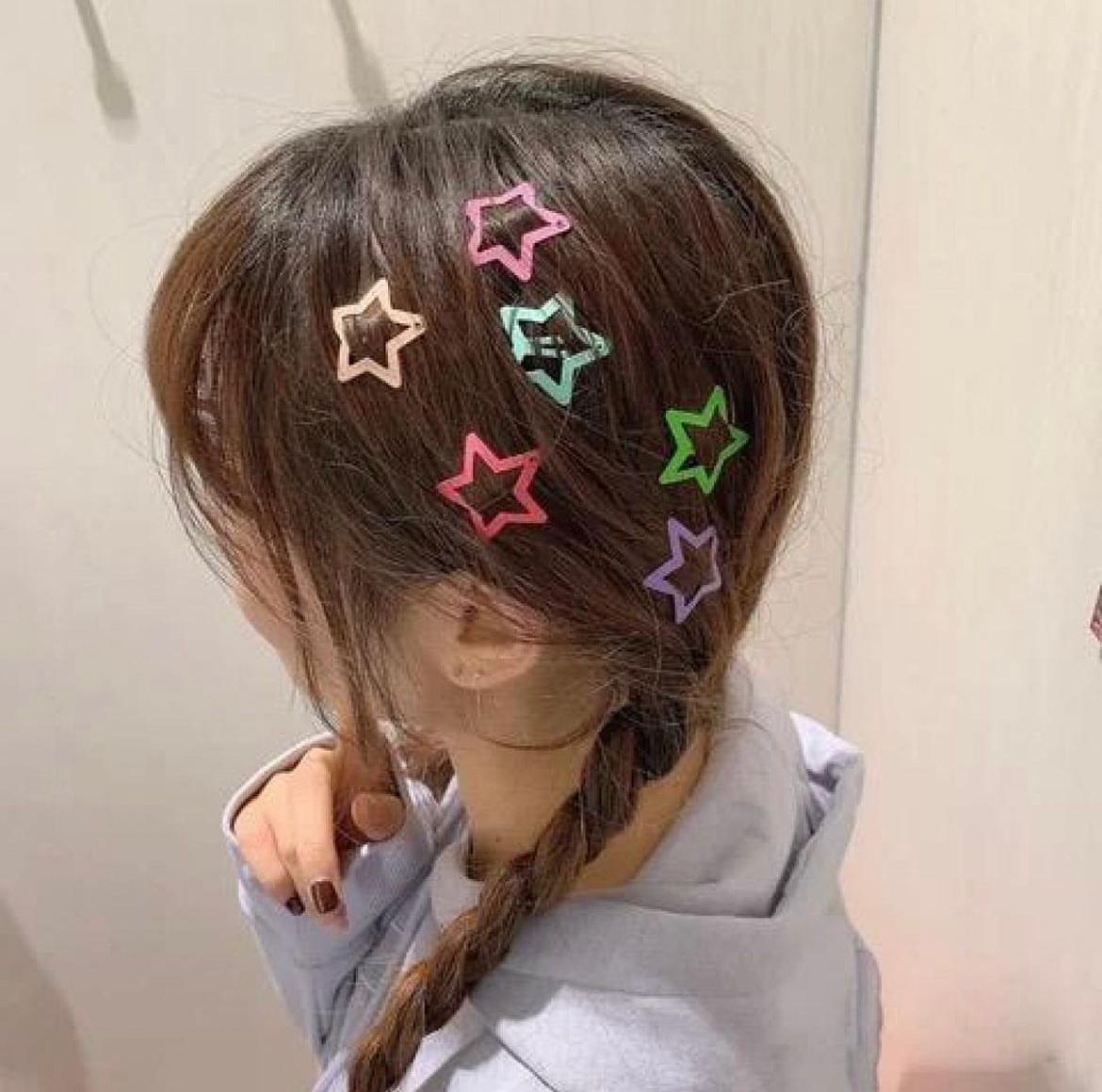 Y2K Rainbow Star 6li Yıldız Çıt Çıt Toka
