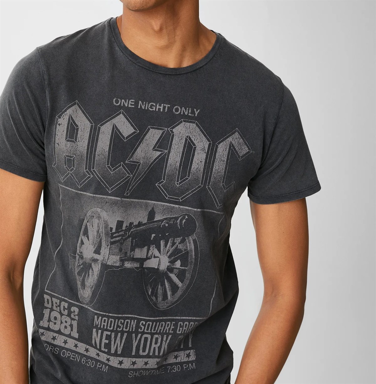 Yıkamalı Kumaş AC/DC Unisex T-Shirt