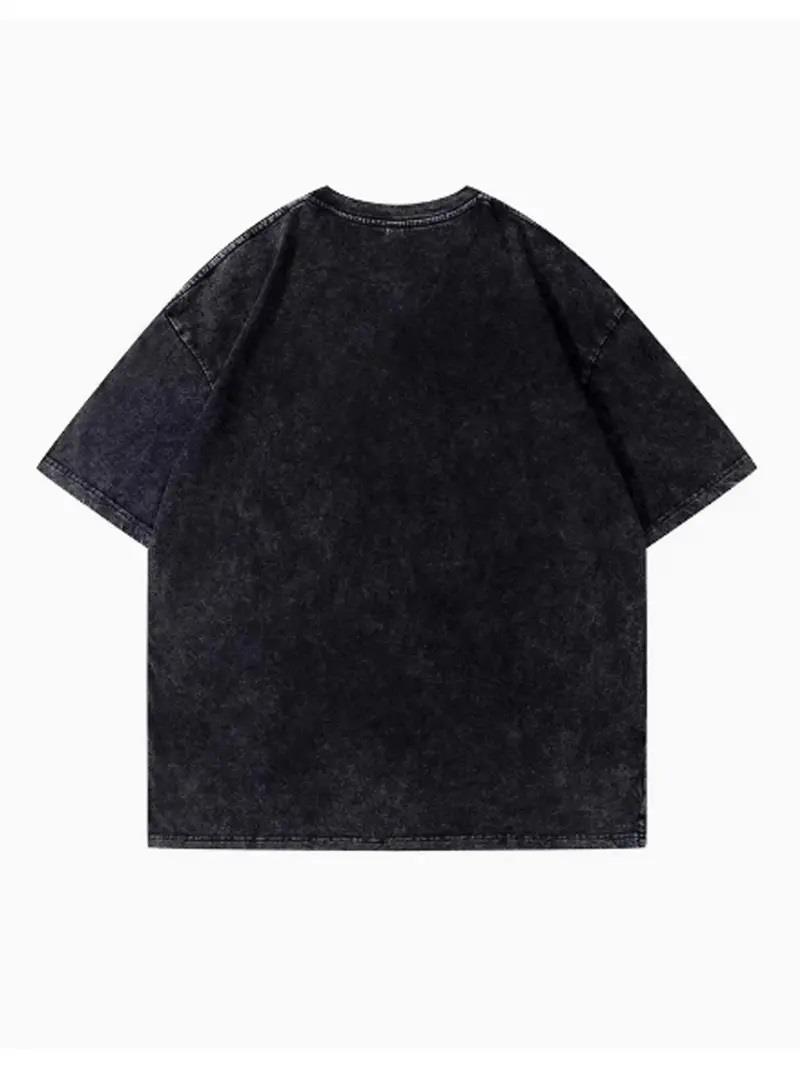 Yıkamalı Kurt Ve Kırmızı Başlıklı Kız Oversize Vintage T-shirt
