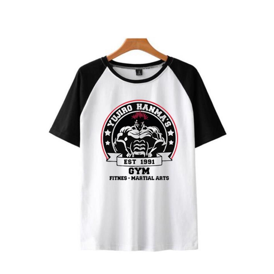 Yujiro Hanmas GYM Baskılı Reglan Kol Beyaz Unisex Oversize T-shirt