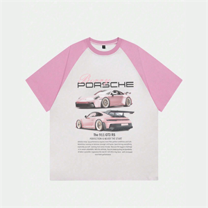  Beyaz Unisex Pembe Reglan 911 GT3 T-Shirt
