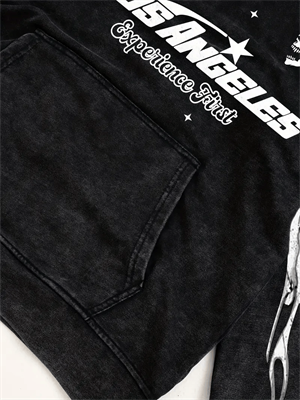  Streetwear Vintage Baskı Detail Kapüşonlu Sweatshirt