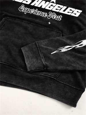  Streetwear Vintage Baskı Detail Kapüşonlu Sweatshirt