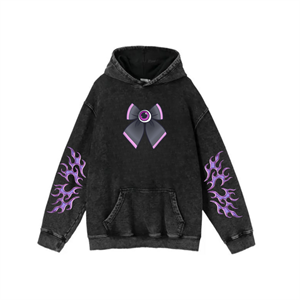  Yıkamalı Kumaş Gothic Ribbon Kapüşonlu Hoodie Sweatshirt