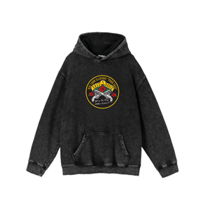 Yıkamalı Kumaş Rock Serisi Gunsn Roses Kapüşonlu Hoodie Sweatshirt