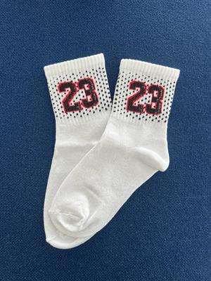 23 Basketball Unisex Beyaz Kolej Çorap