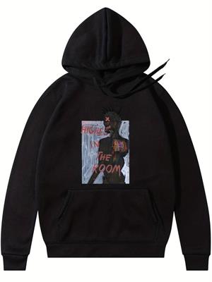 3D Ladder In The Sky Siyah Kapşonlu Sweatshirt 