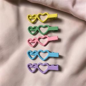 5 li Cute Renkli Heart Toka