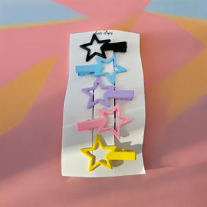 5 li Cute Renkli Star Toka