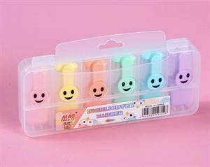 6lı Happy Face Görünümlü Keçeli Kalem