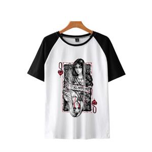 Alice Madness Baskılı Reglan Kol Beyaz Unisex Oversize T-shirt
