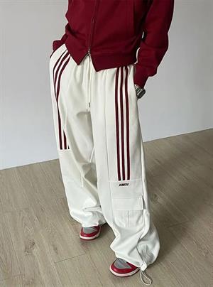 Amerikan Retro Streetwear Krem  Eşofman Altı