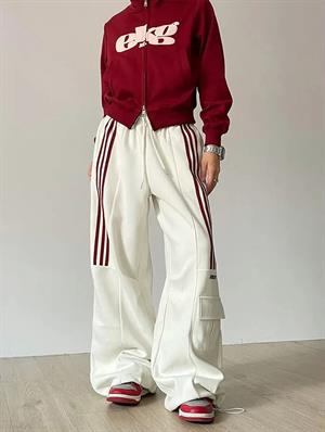 Amerikan Retro Streetwear Krem  Eşofman Altı