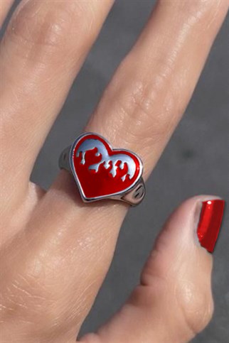 Angel Love Red Fire Ayarlanabilir Unisex Yüzük