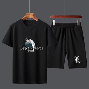 Anime Death Note L Unisex Oversize Siyah T-shirt & Şort İkili Takım