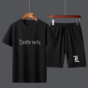 Anime Death Note Logolu Unisex Oversize Siyah T-shirt & Şort İkili Takım
