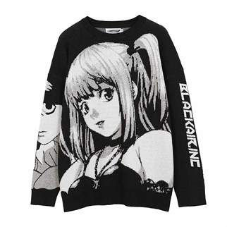Anime Death Note Misa Cosplay Siyah Oversize Kazak