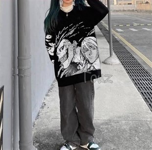 Anime Death Note Ryuk And Lıght Unisex Oversize Kazak