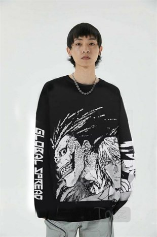 Anime Death Note Ryuk And Lıght Unisex Oversize Kazak