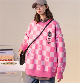 Anime Harajuku My Melody Pembe Damalı Kazak