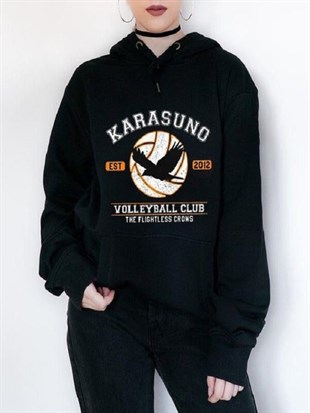 Anime Kawaii Karasuno Oversize (unisex) Kapşonlu Hoodie