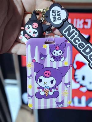 Anime Kuromi Figürlü Kartlı Silikon Anahtarlık