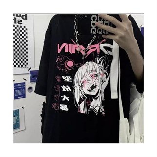 Anime My Hero Academia Toga Karikatür Unisex Oversize T-shirt