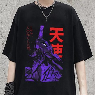 Anime Neon Genesis Evangelion Siyah Unisex Tshirt