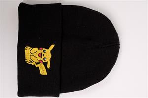 Anime Pikachu Nakış İşleme Unisex Siyah  Bere
