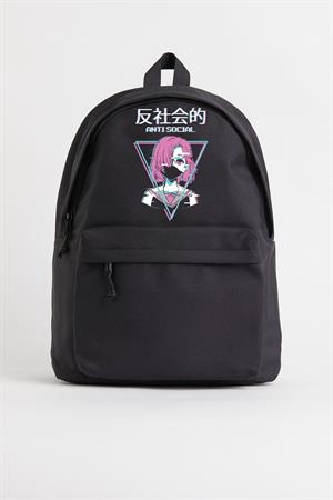 Antisocial Anime Girl Baskılı Unisex Sırt Çantası