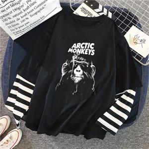 Arctic Monkeys Baskılı Fake Sleeves Unisex Siyah T-shirt