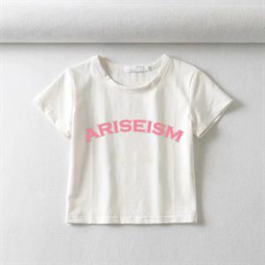 Ariseism Baskılı Beyaz Crop