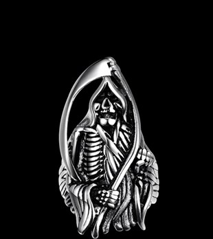 ASTAINLESS STEEL GRIM REAPER Motorcu Yüzüğü