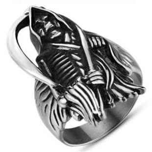 ASTAINLESS STEEL GRIM REAPER Motorcu Yüzüğü