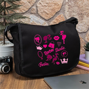 Barbie Kolaj Baskılı Unisex Postacı Çantası
